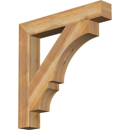 Ekena Millwork 4"W x 28"D x 28"H Balboa Block Rough Sawn Bracket, Western Red Cedar