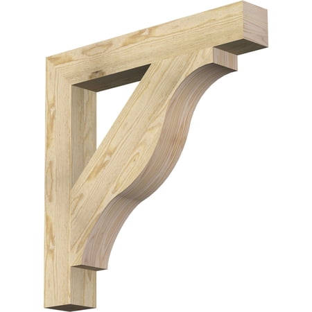 Ekena Millwork 4"W x 28"D x 28"H Funston Block Rough Sawn Bracket, Douglas Fir