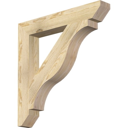 Ekena Millwork 4"W x 28"D x 28"H Funston Slat Rough Sawn Bracket, Douglas Fir