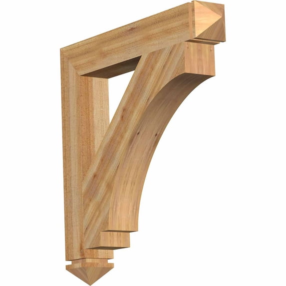 Ekena Millwork 4"W x 28"D x 28"H Imperial Arts & Crafts Rough Sawn Bracket, Western Red Cedar