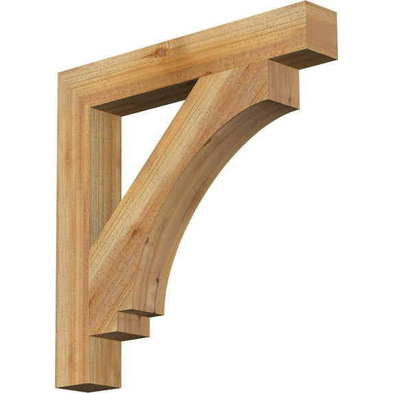 Ekena Millwork 4"W x 28"D x 28"H Imperial Block Rough Sawn Bracket, Western Red Cedar