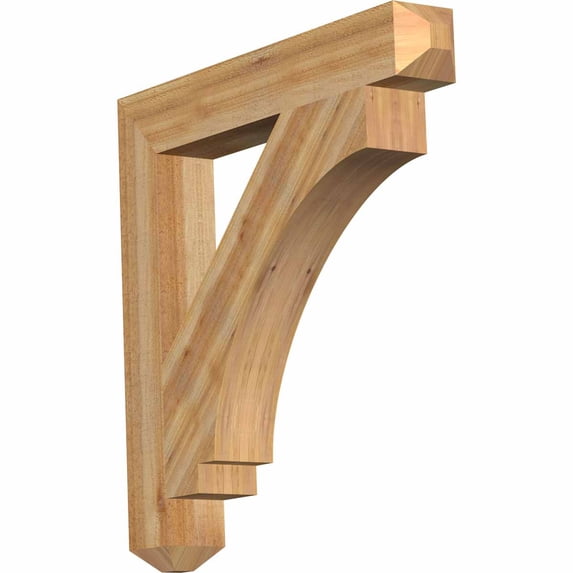 Ekena Millwork 4"W x 28"D x 28"H Imperial Craftsman Rough Sawn Bracket, Western Red Cedar