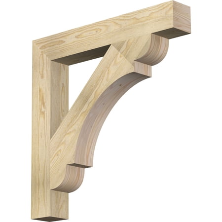 Ekena Millwork 4"W x 28"D x 28"H Olympic Block Rough Sawn Bracket, Douglas Fir