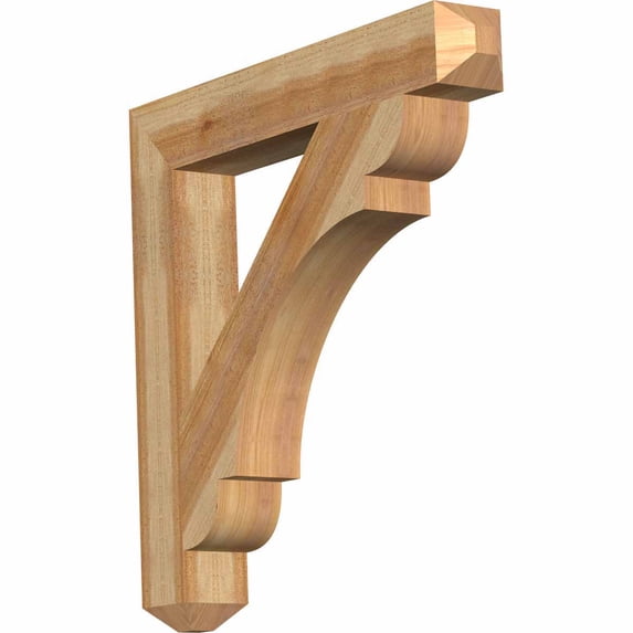 Ekena Millwork 4"W x 28"D x 28"H Olympic Craftsman Rough Sawn Bracket, Western Red Cedar