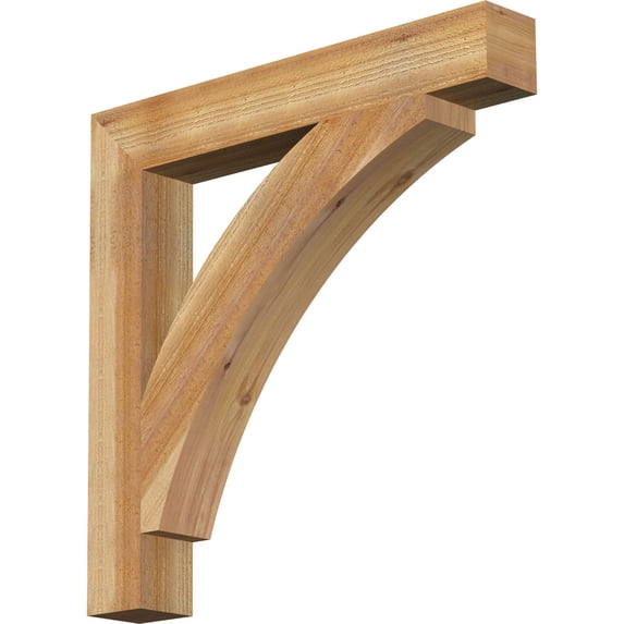 Ekena Millwork 4"W x 28"D x 28"H Thorton Block Rough Sawn Bracket, Western Red Cedar