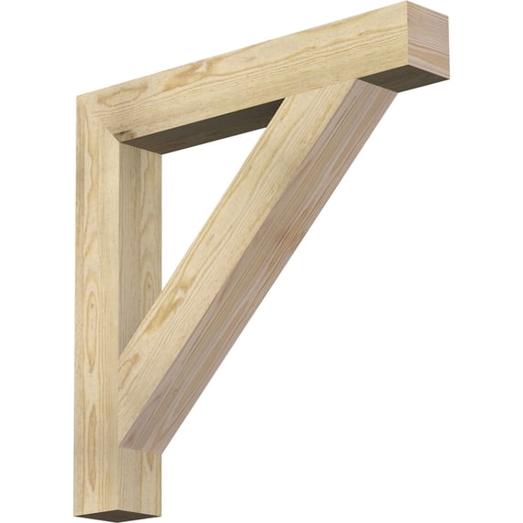 Ekena Millwork 4"W x 28"D x 28"H Traditional Block Rough Sawn Bracket, Douglas Fir