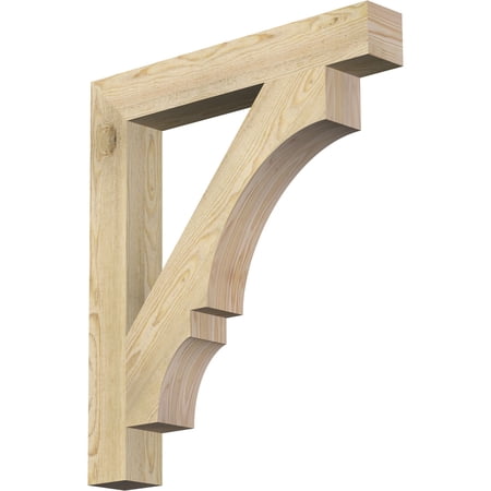 Ekena Millwork 4"W x 28"D x 32"H Balboa Block Rough Sawn Bracket, Douglas Fir