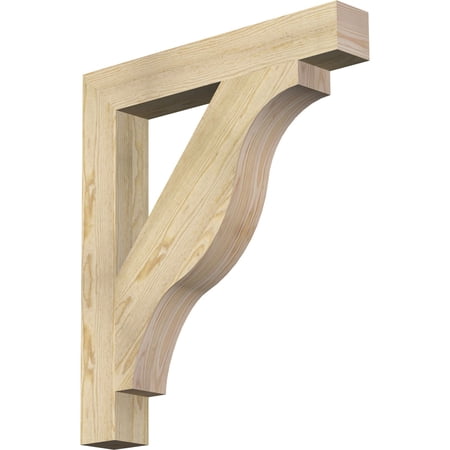 Ekena Millwork 4"W x 28"D x 32"H Funston Block Rough Sawn Bracket, Douglas Fir