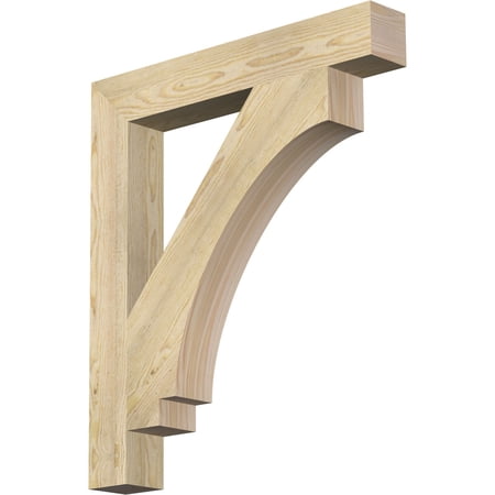 Ekena Millwork 4"W x 28"D x 32"H Imperial Block Rough Sawn Bracket, Douglas Fir