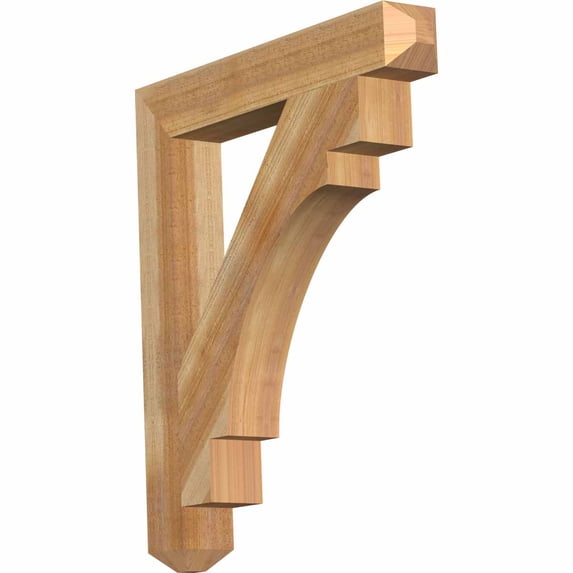 Ekena Millwork 4"W x 28"D x 32"H Merced Craftsman Rough Sawn Bracket, Western Red Cedar