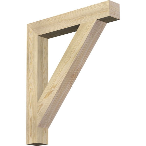 Ekena Millwork 4"W x 28"D x 32"H Traditional Block Rough Sawn Bracket, Douglas Fir