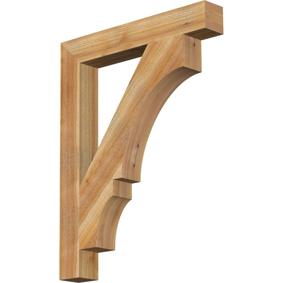 Ekena Millwork 4"W x 28"D x 36"H Balboa Block Rough Sawn Bracket, Western Red Cedar