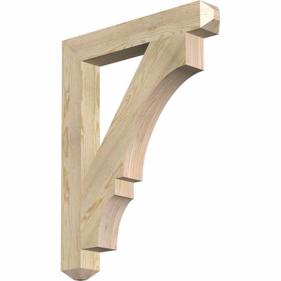 Ekena Millwork 4"W x 28"D x 36"H Balboa Craftsman Rough Sawn Bracket, Douglas Fir