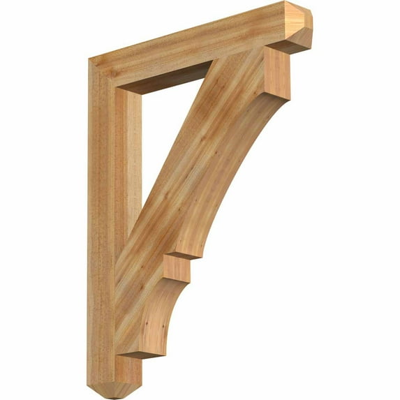 Ekena Millwork 4"W x 28"D x 36"H Balboa Craftsman Rough Sawn Bracket, Western Red Cedar