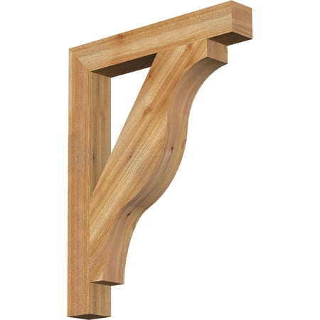 Ekena Millwork 4"W x 28"D x 36"H Funston Block Rough Sawn Bracket, Western Red Cedar