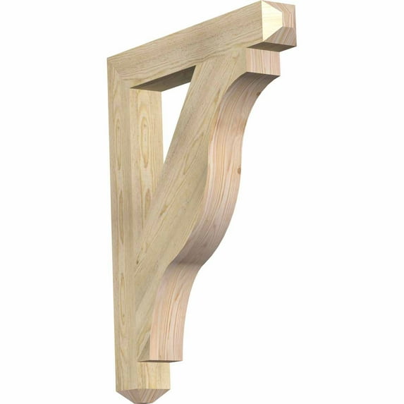 Ekena Millwork 4"W x 28"D x 36"H Funston Craftsman Rough Sawn Bracket, Douglas Fir
