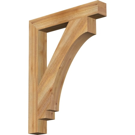Ekena Millwork 4"W x 28"D x 36"H Imperial Block Rough Sawn Bracket, Western Red Cedar