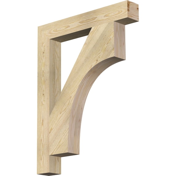 Ekena Millwork 4"W x 28"D x 36"H Westlake Block Rough Sawn Bracket, Douglas Fir
