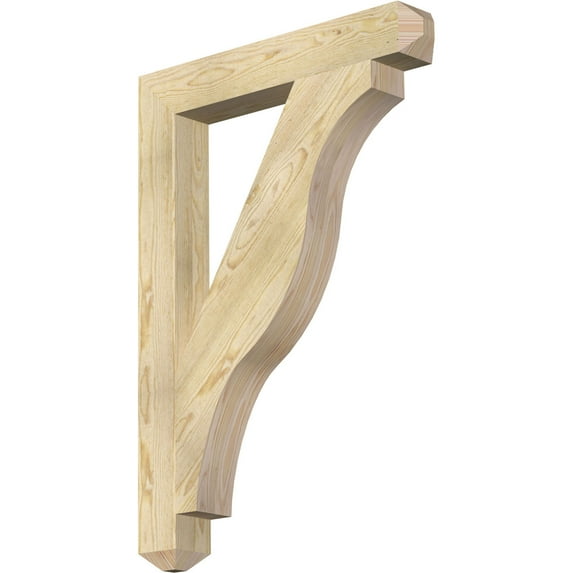 Ekena Millwork 4"W x 28"D x 40"H Funston Craftsman Rough Sawn Bracket, Douglas Fir