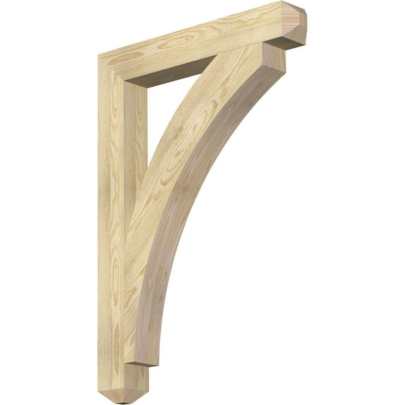 Ekena Millwork 4"W x 28"D x 40"H Thorton Craftsman Rough Sawn Bracket, Douglas Fir