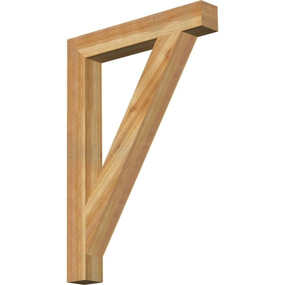 Ekena Millwork 4"W x 28"D x 40"H Traditional Block Rough Sawn Bracket, Western Red Cedar