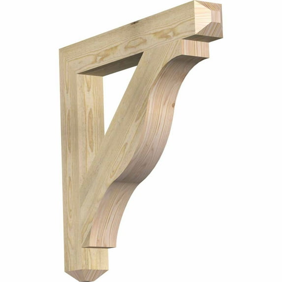 Ekena Millwork 4"W x 30"D x 30"H Funston Craftsman Rough Sawn Bracket, Douglas Fir