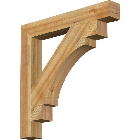 Ekena Millwork 4"W x 30"D x 30"H Merced Block Rough Sawn Bracket, Western Red Cedar