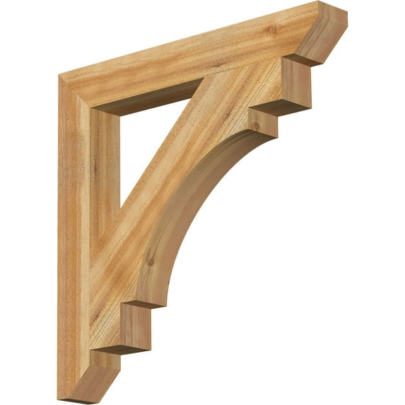 Ekena Millwork 4"W x 30"D x 30"H Merced Slat Rough Sawn Bracket, Western Red Cedar