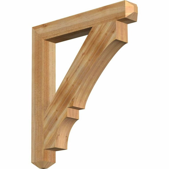 Ekena Millwork 4"W x 30"D x 34"H Balboa Craftsman Rough Sawn Bracket, Western Red Cedar
