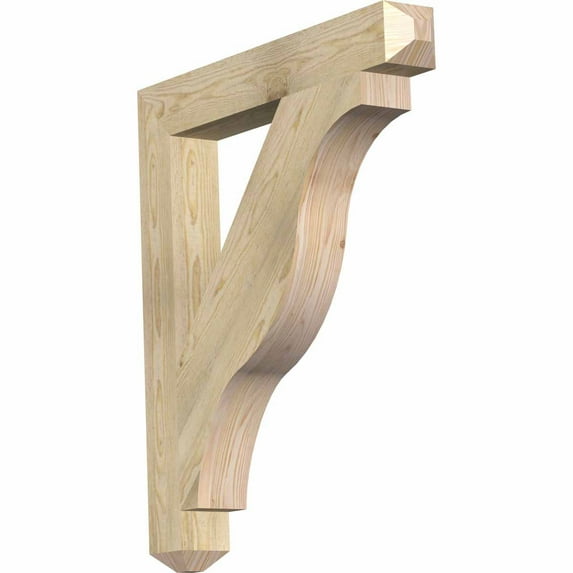 Ekena Millwork 4"W x 30"D x 34"H Funston Craftsman Rough Sawn Bracket, Douglas Fir