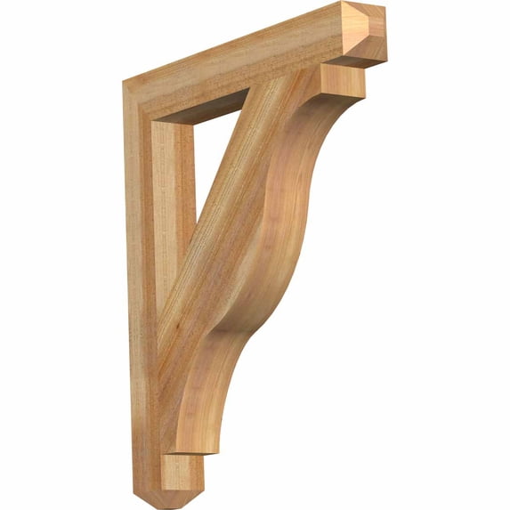 Ekena Millwork 4"W x 30"D x 34"H Funston Craftsman Rough Sawn Bracket, Western Red Cedar