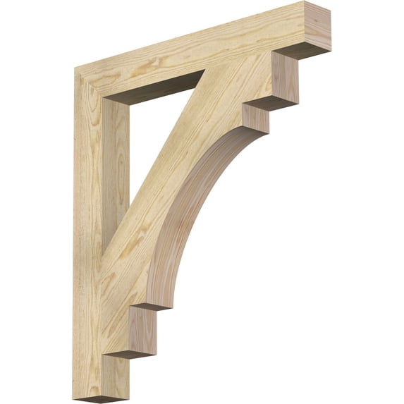 Ekena Millwork 4"W x 30"D x 34"H Merced Block Rough Sawn Bracket, Douglas Fir