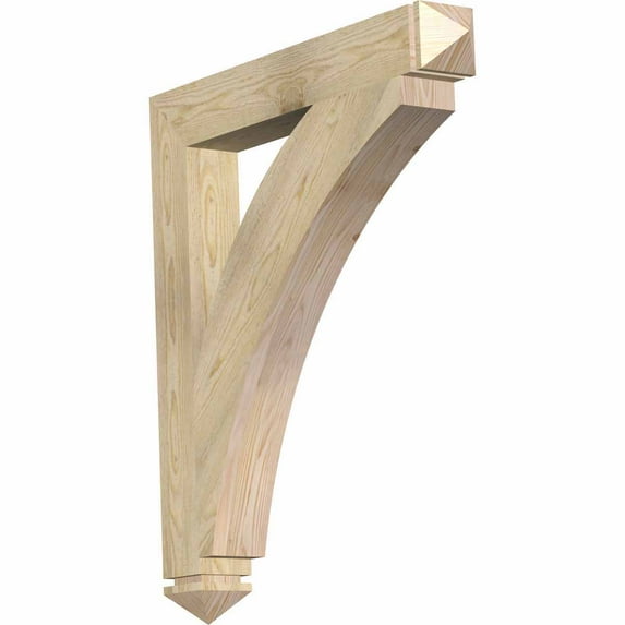 Ekena Millwork 4"W x 30"D x 34"H Thorton Arts & Crafts Rough Sawn Bracket, Douglas Fir