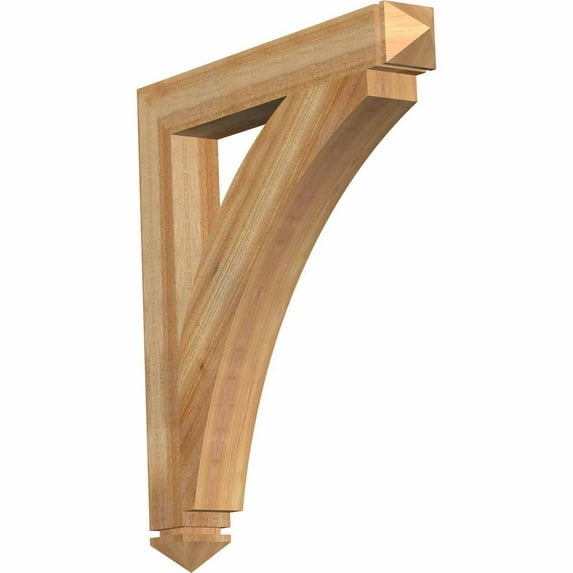Ekena Millwork 4"W x 30"D x 34"H Thorton Arts & Crafts Rough Sawn Bracket, Western Red Cedar
