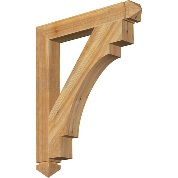 Ekena Millwork 4"W x 30"D x 36"H Merced Arts & Crafts Rough Sawn Bracket, Western Red Cedar