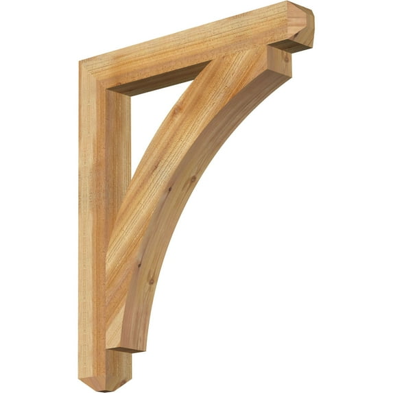 Ekena Millwork 4"W x 30"D x 36"H Thorton Craftsman Rough Sawn Bracket, Western Red Cedar