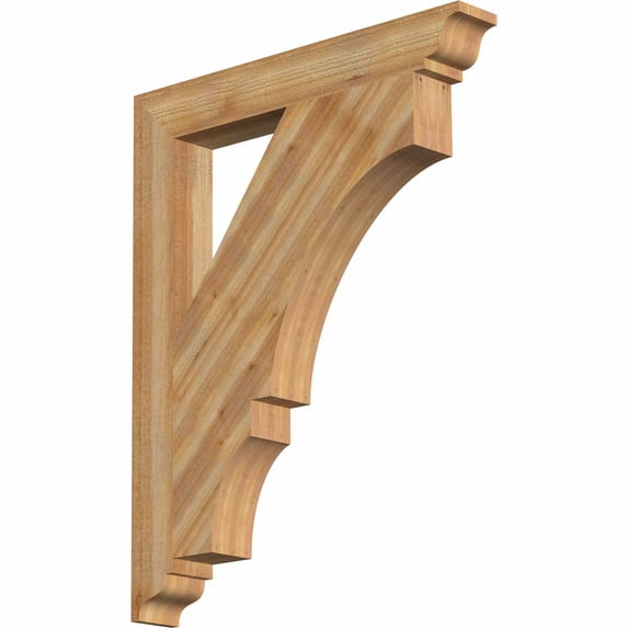 Ekena Millwork 4"W x 30"D x 38"H Balboa Traditional Rough Sawn Bracket, Western Red Cedar