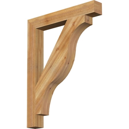 Ekena Millwork 4"W x 30"D x 38"H Funston Block Rough Sawn Bracket, Western Red Cedar