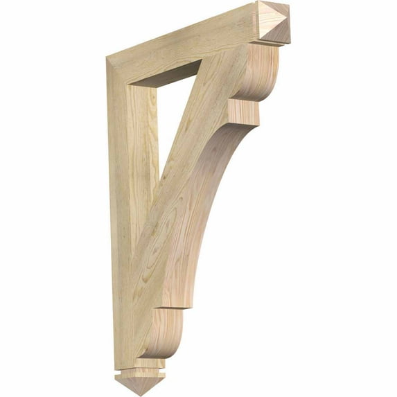 Ekena Millwork 4"W x 30"D x 38"H Olympic Arts & Crafts Rough Sawn Bracket, Douglas Fir