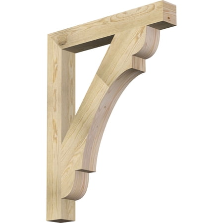 Ekena Millwork 4"W x 30"D x 38"H Olympic Block Rough Sawn Bracket, Douglas Fir