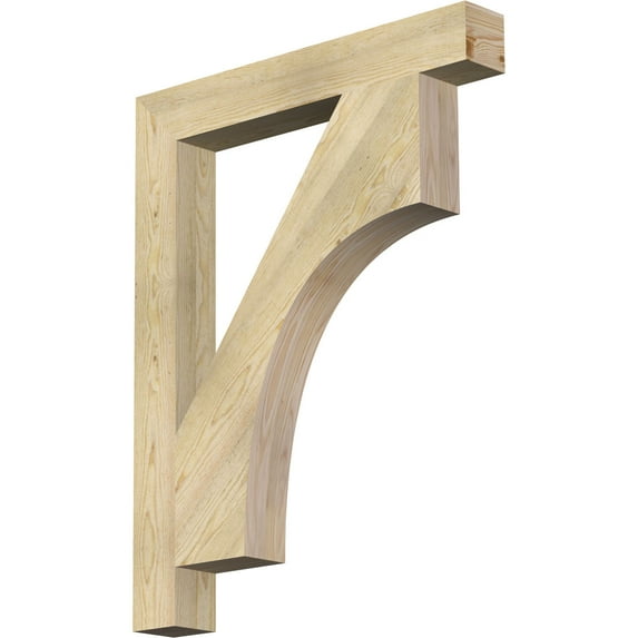 Ekena Millwork 4"W x 30"D x 38"H Westlake Block Rough Sawn Bracket, Douglas Fir