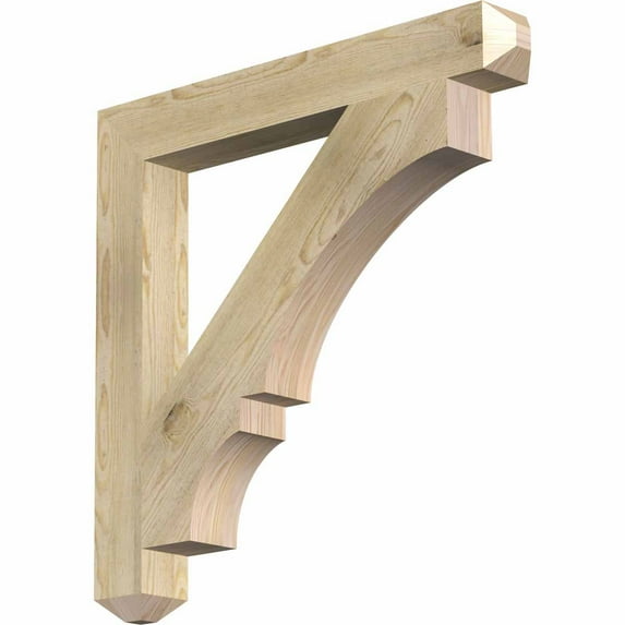 Ekena Millwork 4"W x 32"D x 32"H Balboa Craftsman Rough Sawn Bracket, Douglas Fir