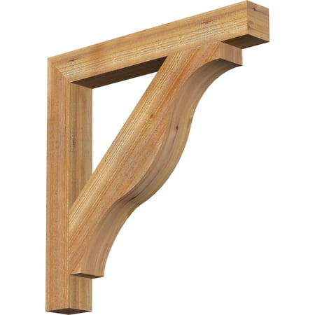 Ekena Millwork 4"W x 32"D x 32"H Funston Block Rough Sawn Bracket, Western Red Cedar