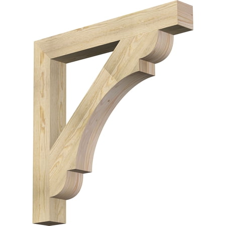 Ekena Millwork 4"W x 32"D x 32"H Olympic Block Rough Sawn Bracket, Douglas Fir