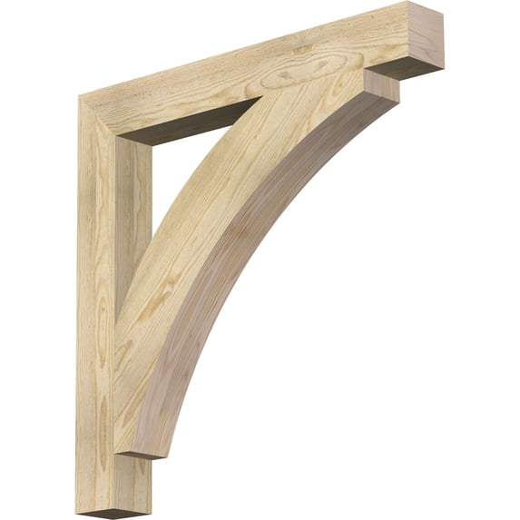 Ekena Millwork 4"W x 32"D x 32"H Thorton Block Rough Sawn Bracket, Douglas Fir