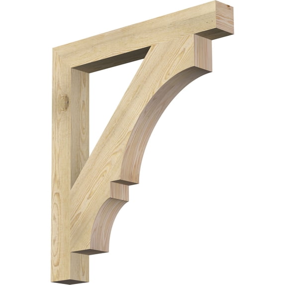 Ekena Millwork 4"W x 32"D x 36"H Balboa Block Rough Sawn Bracket, Douglas Fir
