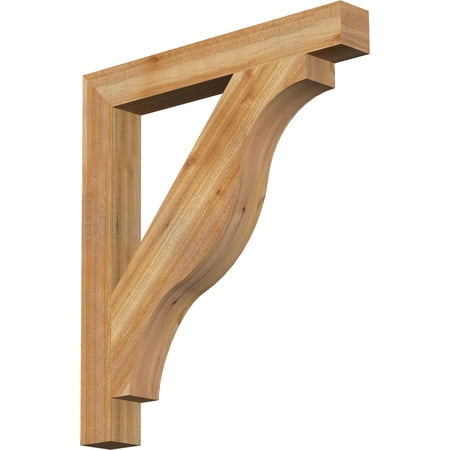 Ekena Millwork 4"W x 32"D x 36"H Funston Block Rough Sawn Bracket, Western Red Cedar