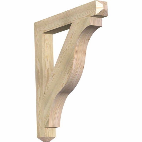 Ekena Millwork 4"W x 32"D x 36"H Funston Craftsman Rough Sawn Bracket, Douglas Fir