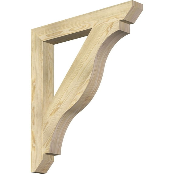 Ekena Millwork 4"W x 32"D x 36"H Funston Slat Rough Sawn Bracket, Douglas Fir