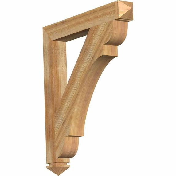 Ekena Millwork 4"W x 32"D x 36"H Olympic Arts & Crafts Rough Sawn Bracket, Western Red Cedar
